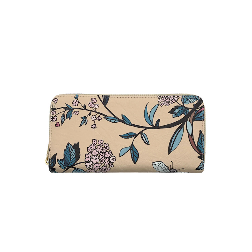 AHDORNED Faux Leather Wallet with RFID Bee Floral